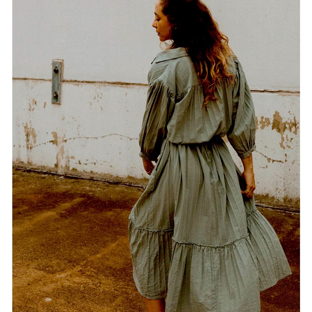 Esby Philippa dress in jade dobby